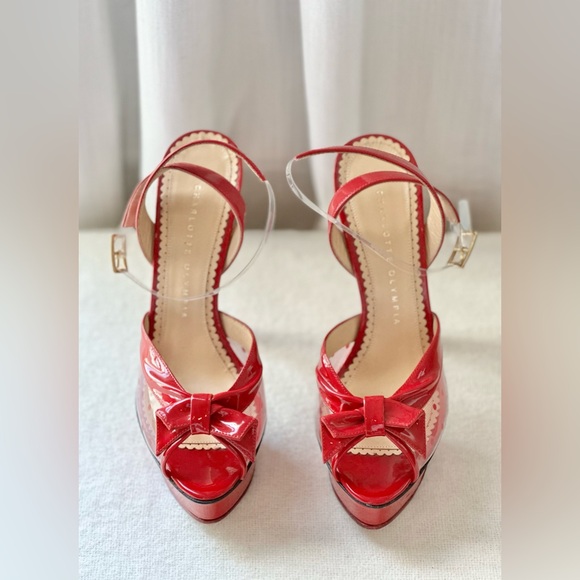 Authentic Pre-Owned Charlotte Olympia Serena Patent Leather Platform Sandal - Picture 2 of 5
